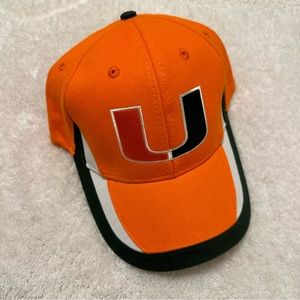 University of Miami Orange Embroidered Logo Baseball Hat Cap